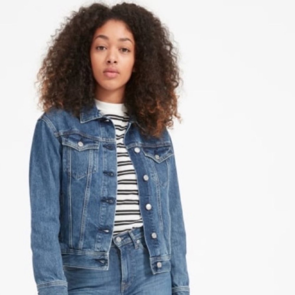 Everlane Jean Jacket in Medium Blue Wash, XS